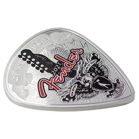 Fender® 75th Anniversary 1oz Silver Guitar Pick Coin | PAMP