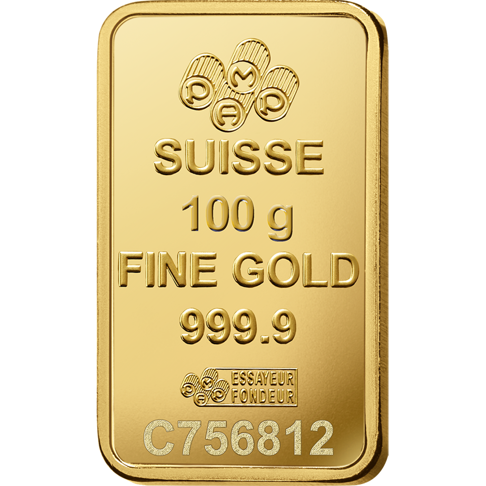 【オープニング大セール】 Gold Fortuna Minted PAMP | 100g - Bar プラチナ