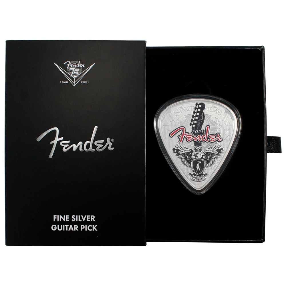 Fender Pure Silver Guitar Pick 75th Anniversary - GUITARIS