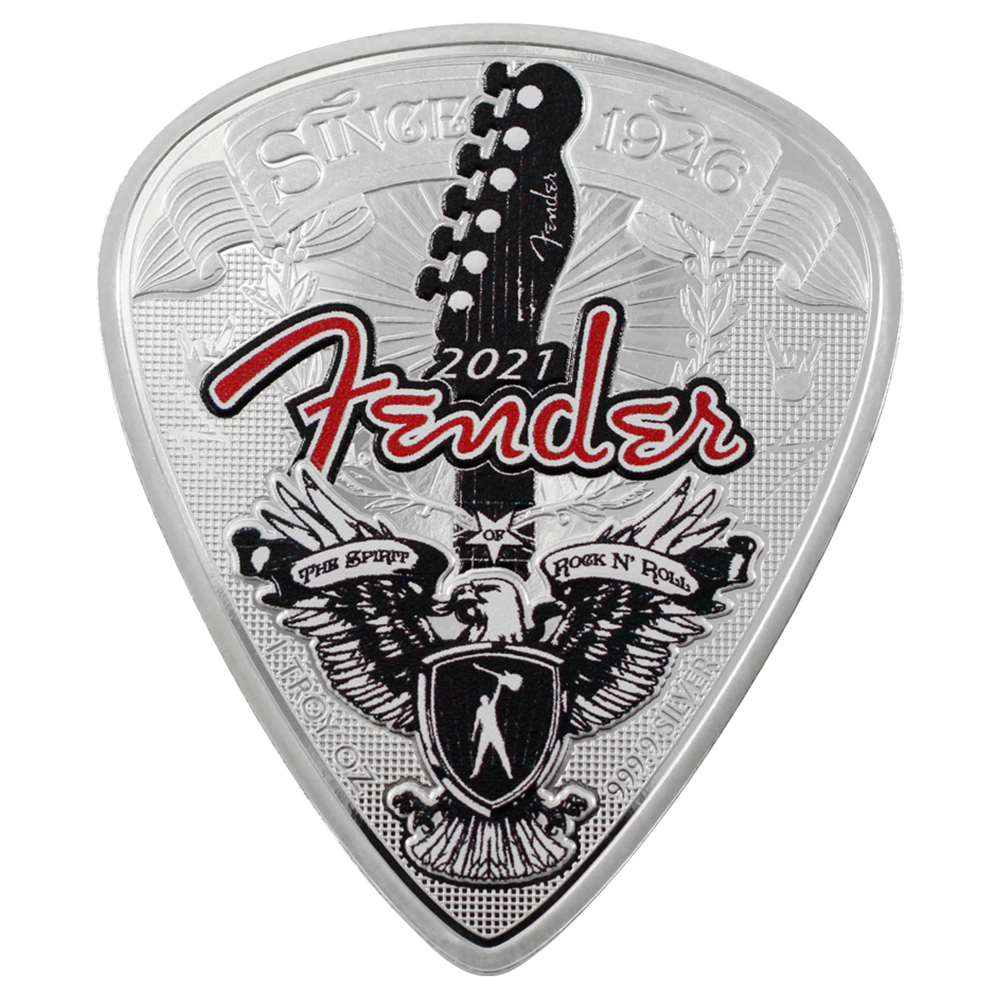 Fender® Sterling Silver 5g Playable Guitar Pick