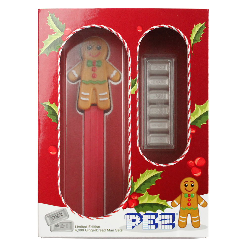 PEZ® Gingerbread Man Silver Wafer Gift Set | PAMP