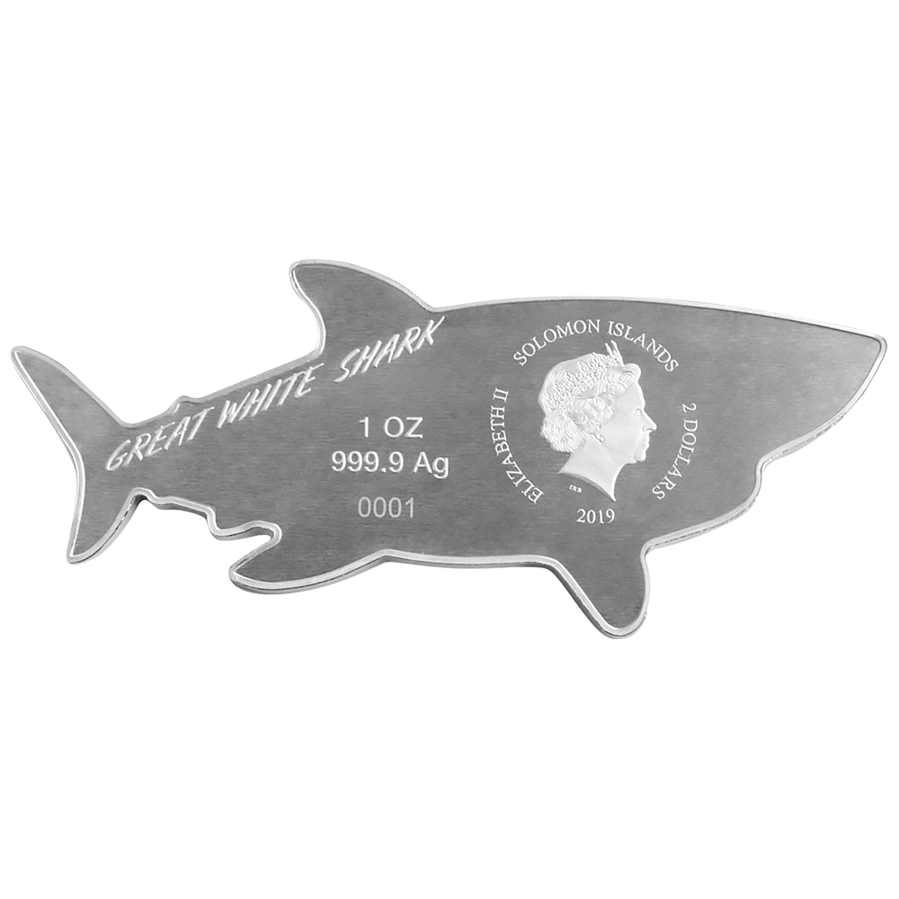 Hunters of the Deep - 1oz Pure Silver Great White Shark Coin | PAMP