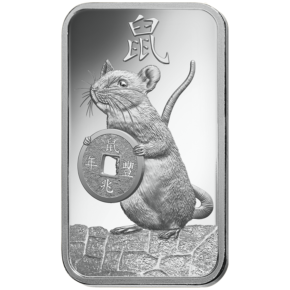 Lunar Rat Silver Minted Bar - 1oz | PAMP