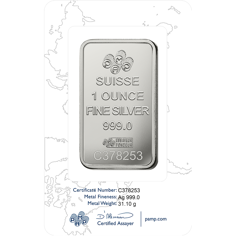 Pamp Suisse Fortuna 1 Ounce Silver Bar in Assay Card (Gen 2)