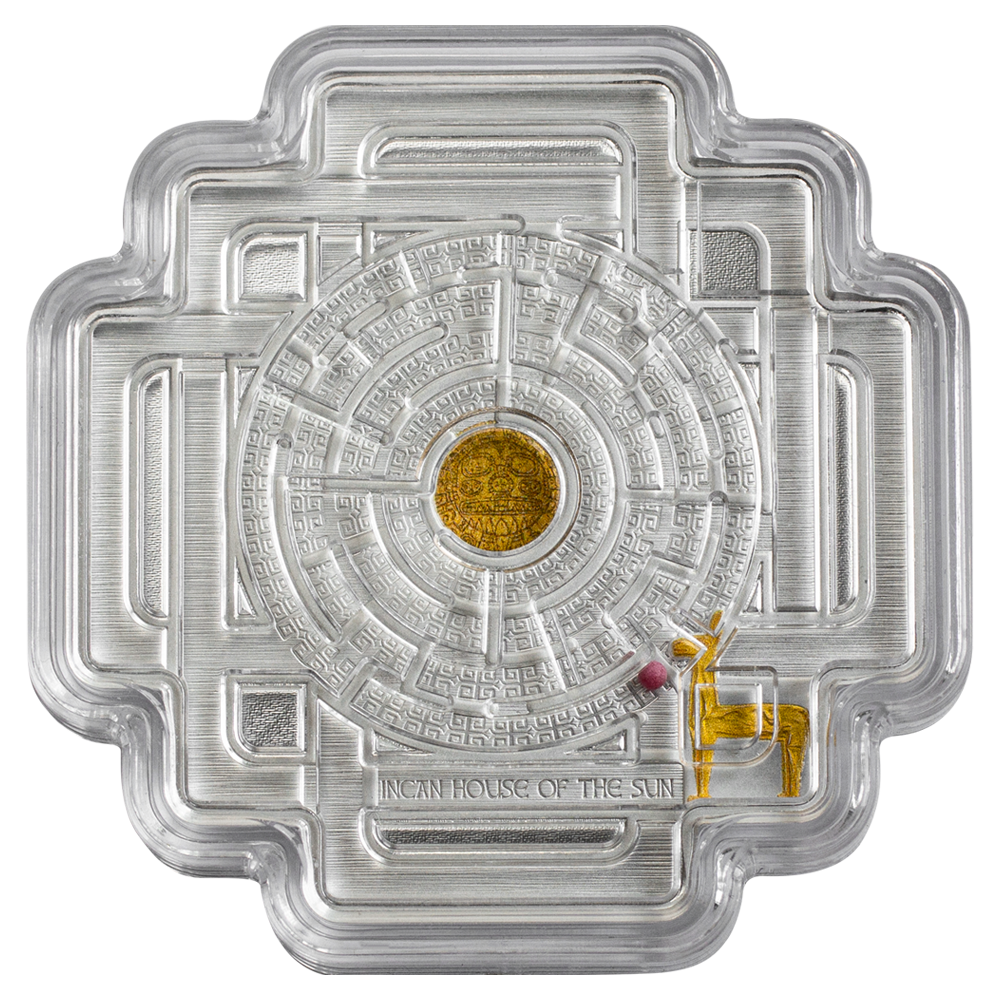 1.5oz Silver Incan House of the Sun Maze Coin | PAMP