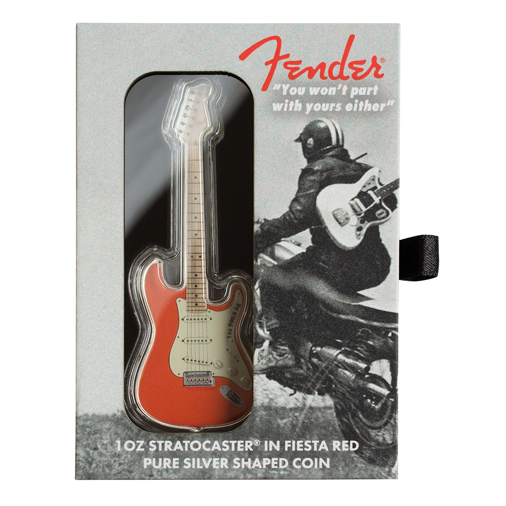 1oz Silver Coin - Fender® Stratocaster® Guitar in Fiesta Red