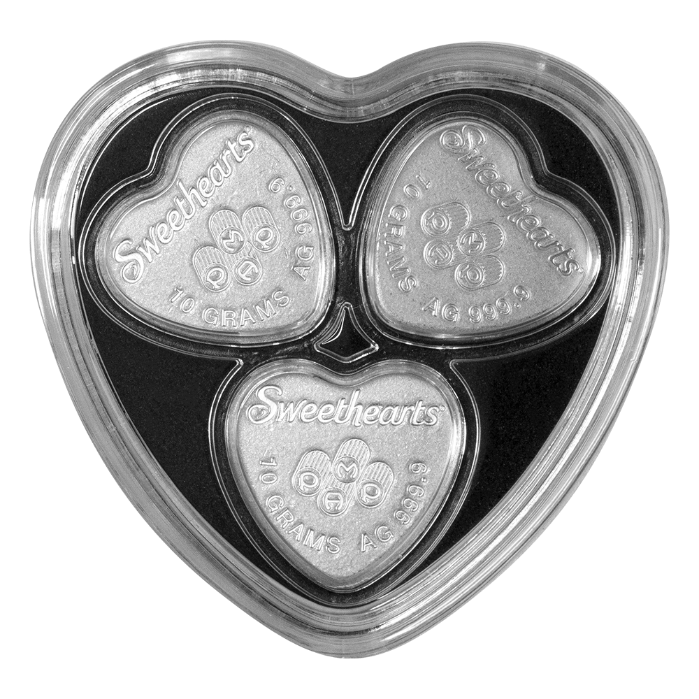 Sweethearts Candy 30 gram Silver PAMP Suisse 3-Heart Set (2023)