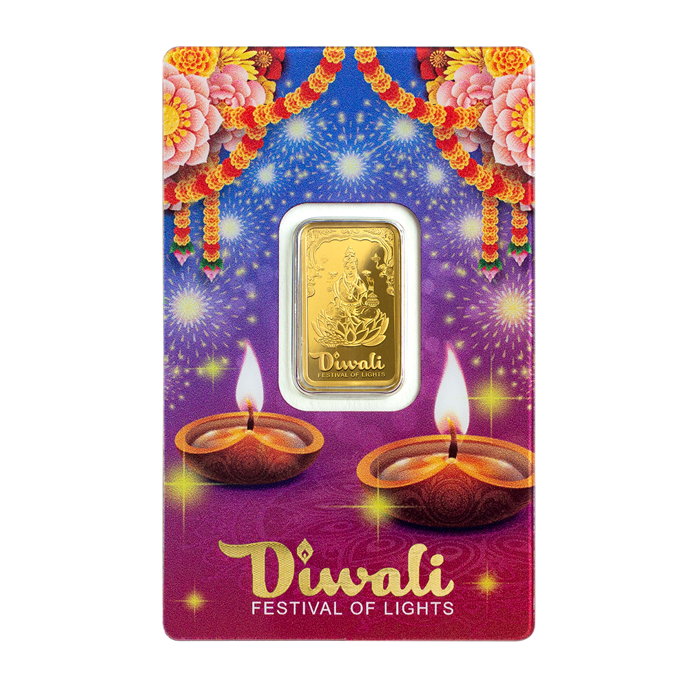 2024 Diwali - Lakshmi & Peacocks 1oz Pure Silver Bar | PAMP