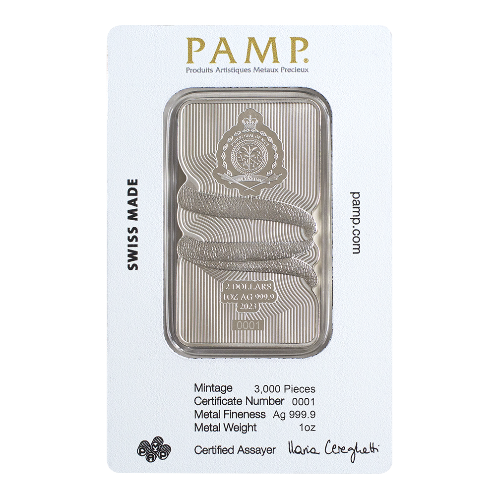 Nature's Grip - Sunbeam Snake 1oz Silver Legal Tender Bar | PAMP