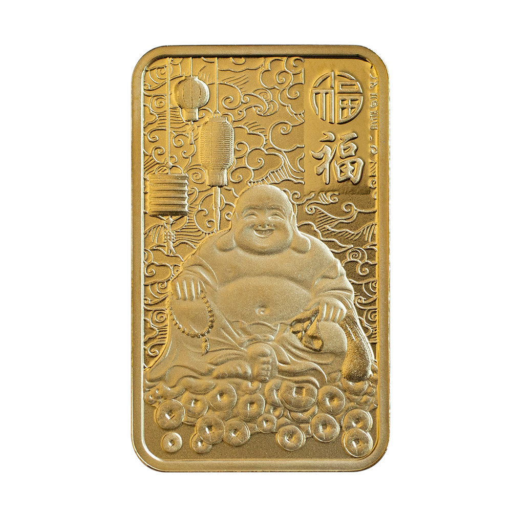 Laughing Buddha Good Luck 5g Pure Gold Bar | PAMP