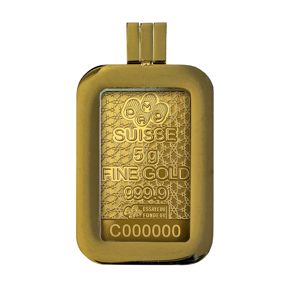Arabian Horse 5g Pure Gold Bar with Pendant Frame | PAMP
