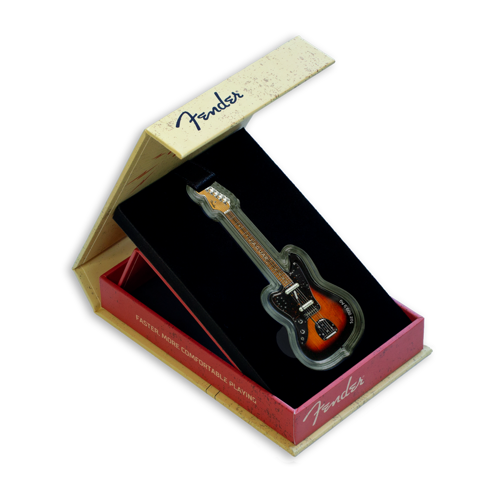 Fender Jaguar Guitar 1oz Pure Silver Coin PAMP