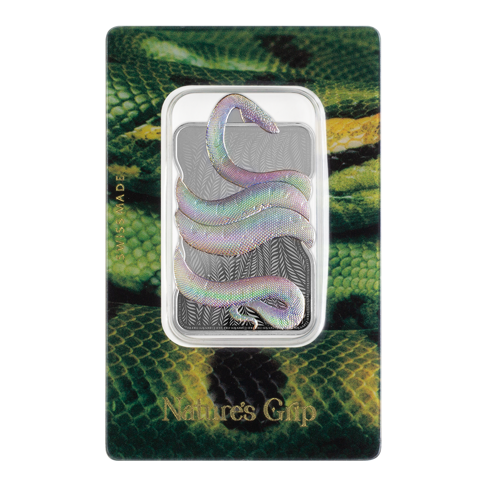 Nature's Grip Green Anaconda - 1oz Silver Legal Tender Bar | PAMP