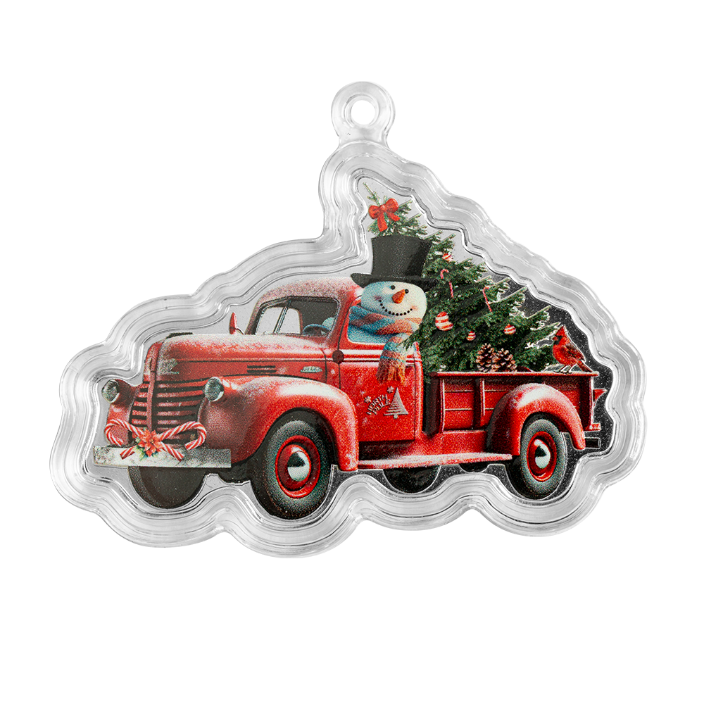 1oz Silver Coin - Snowman & Little Red Truck | PAMP