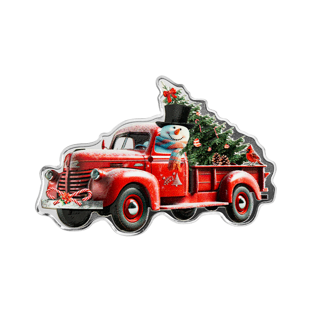1oz Silver Coin - Snowman & Little Red Truck | PAMP