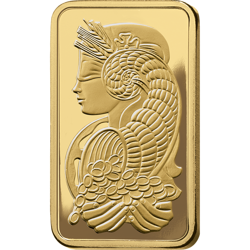 Lady Fortuna™ Gold Minted Bar - 1oz (Carbon Reduced) | PAMP
