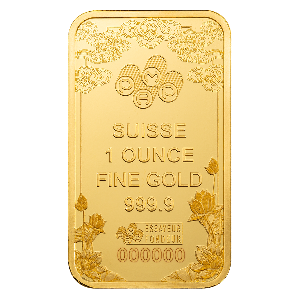 Good Luck Yellow Dragon Gold Minted Bar - 1oz | PAMP