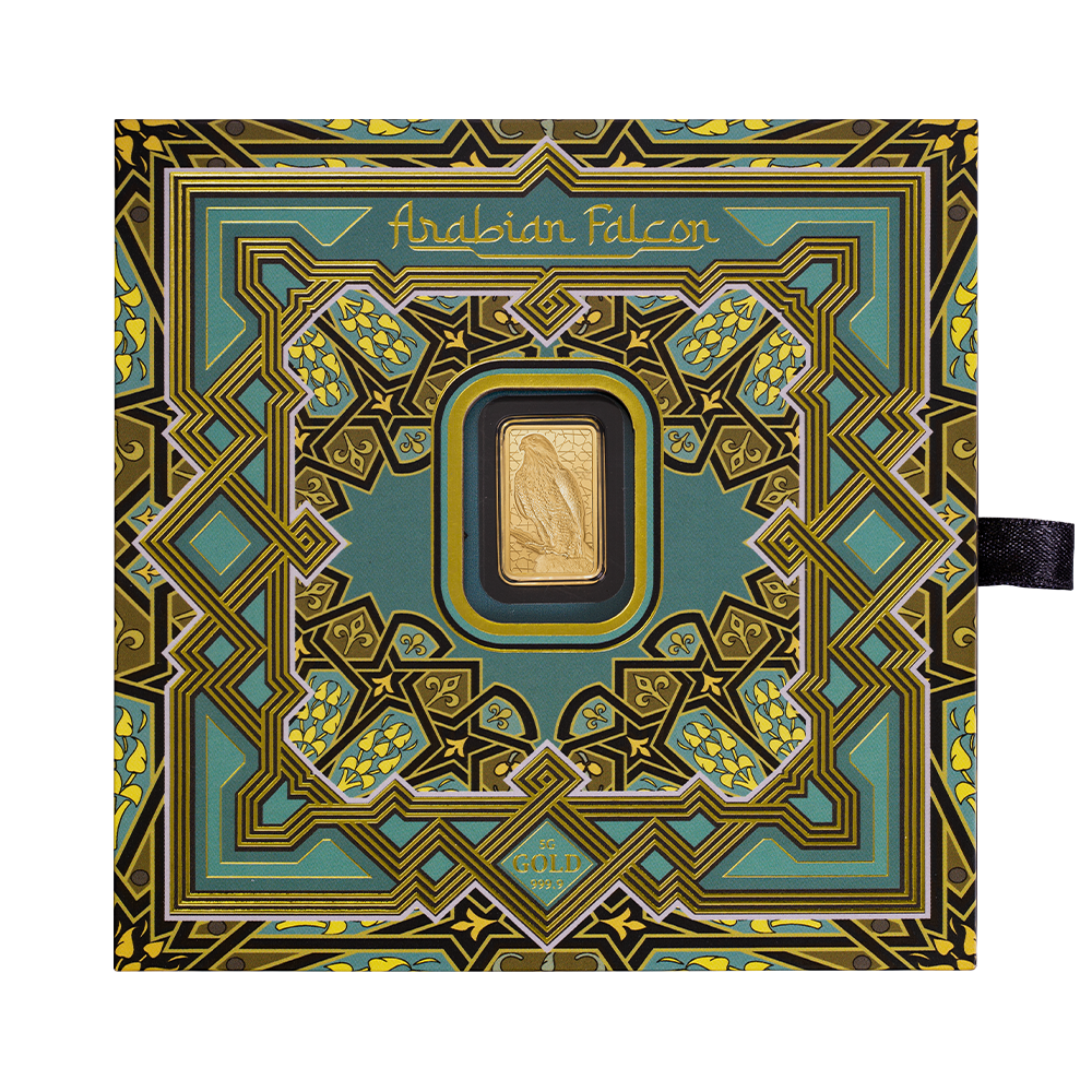 Arabian Falcon 5g Pure Gold Bar with Pendant Frame | PAMP