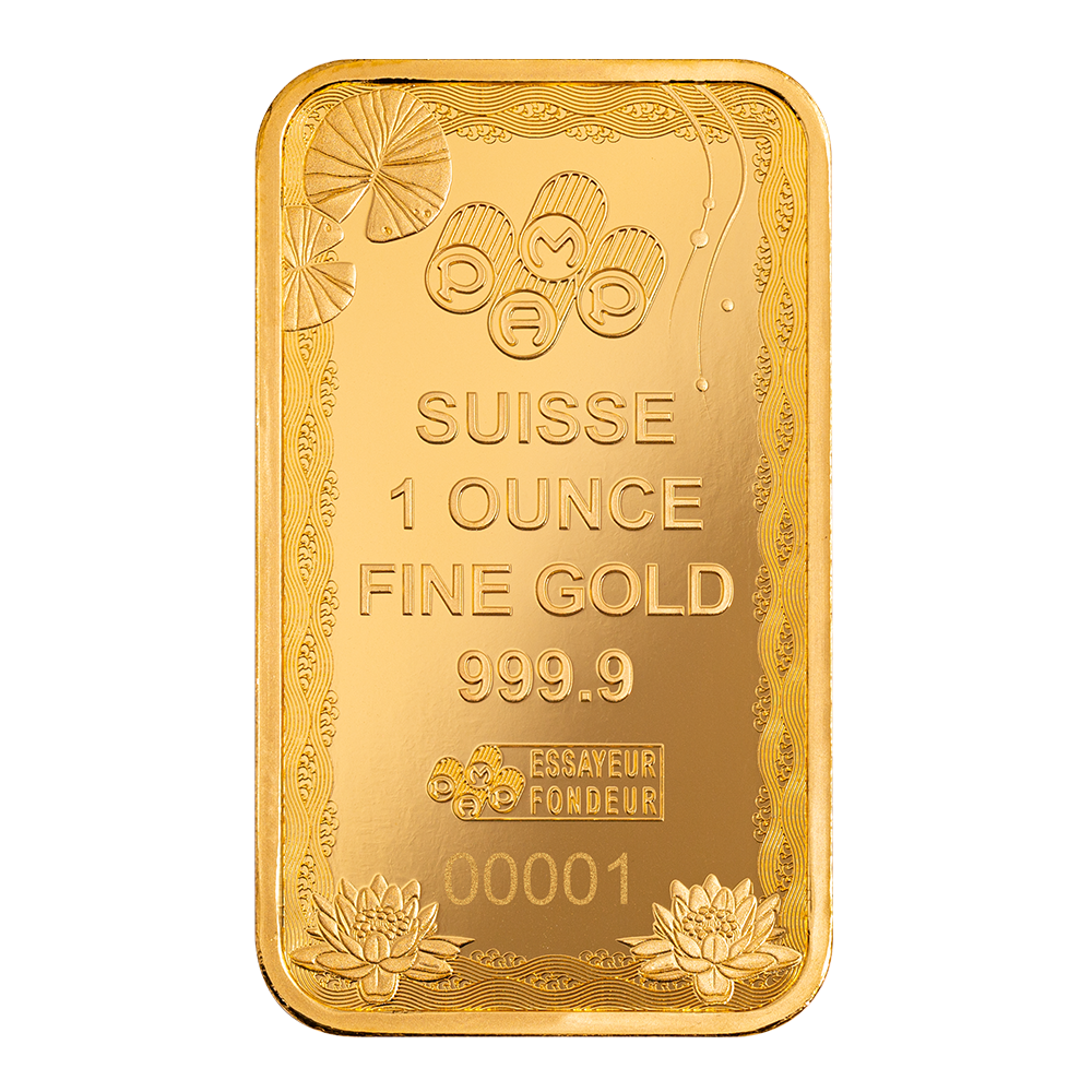 Good Luck Koi Fish Gold Minted Bar - 1oz | PAMP