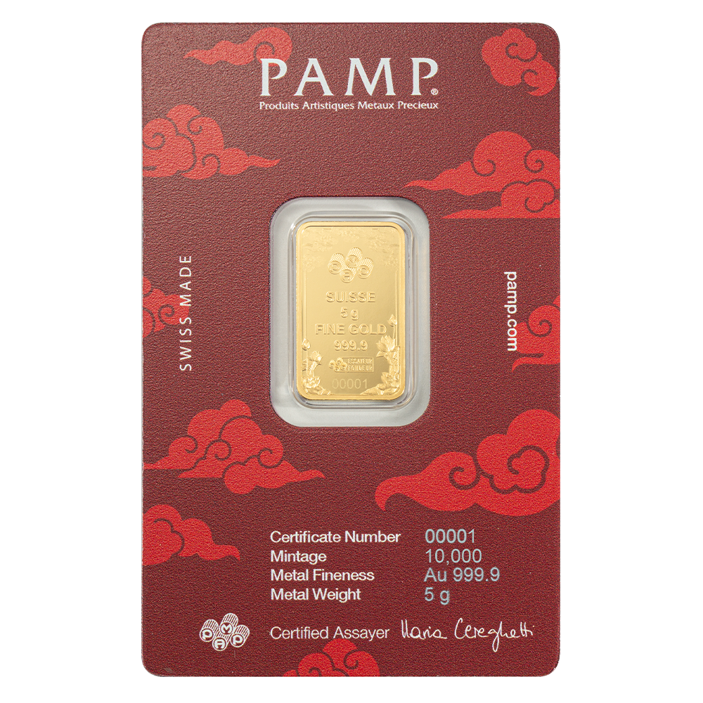 5g Pure Gold Bar - Good Luck Yellow Dragon | PAMP
