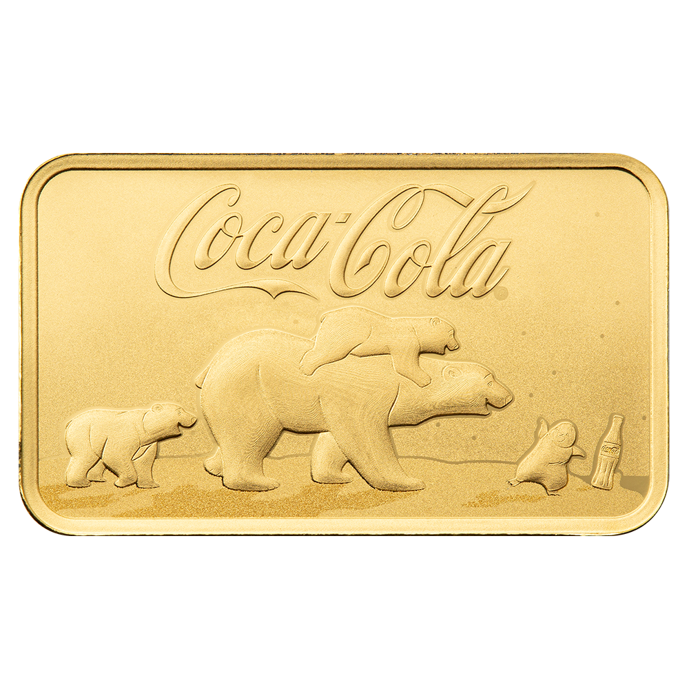 Coca-Cola® Holiday Polar Bears 5g Gold Bar | PAMP