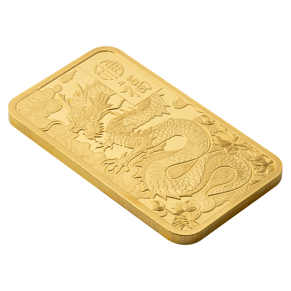 Good Luck Yellow Dragon 50g Gold Bar | PAMP