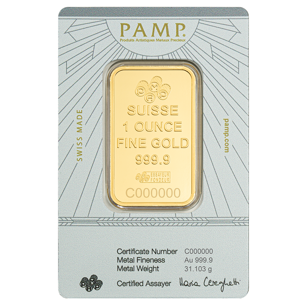 Lady of Justice 1oz Gold Bar | PAMP