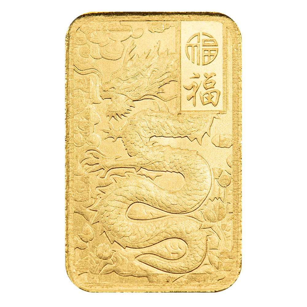 Good Luck Yellow Dragon MultiGRAM+25 Gold Ingots | PAMP