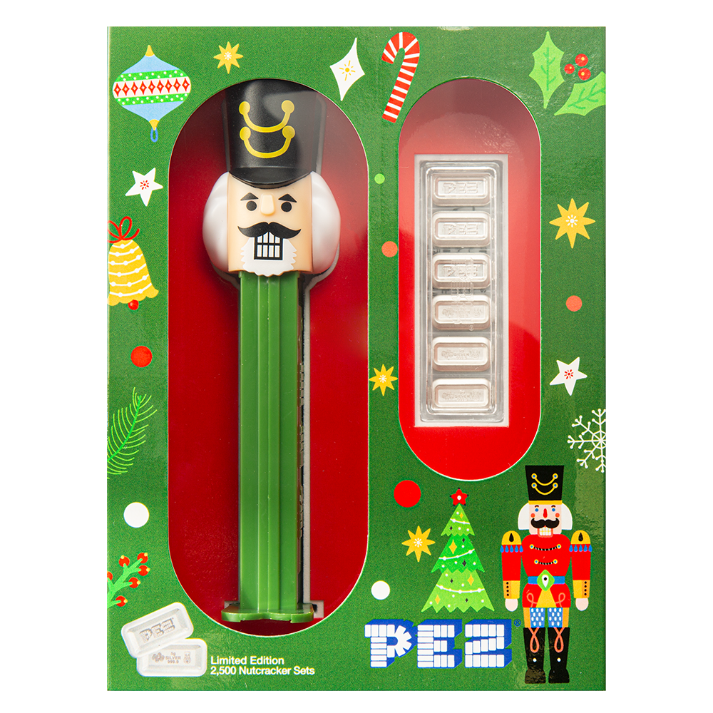 PEZ® Holiday Nutcracker Gift Set - 6x5g Silver Wafers | PAMP