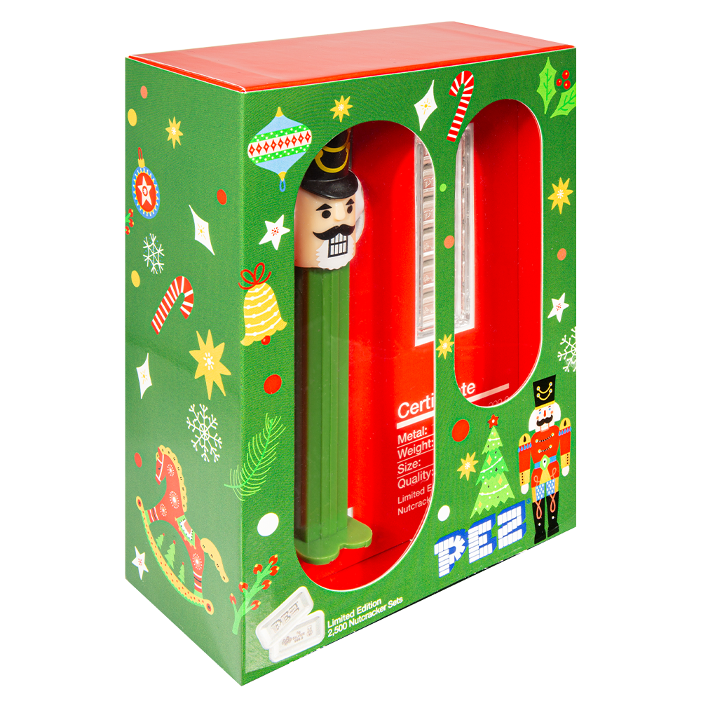 PEZ® Holiday Nutcracker Gift Set - 6x5g Silver Wafers | PAMP