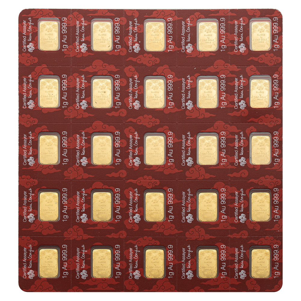 Good Luck Yellow Dragon MultiGRAM+25 Gold Ingots | PAMP