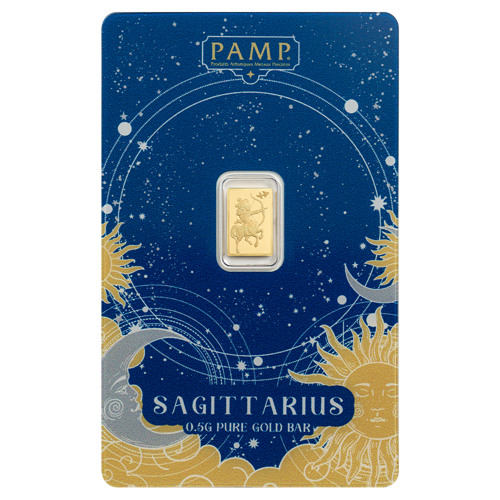 1/2g Gold Bar Zodiac Sagittarius | PAMP