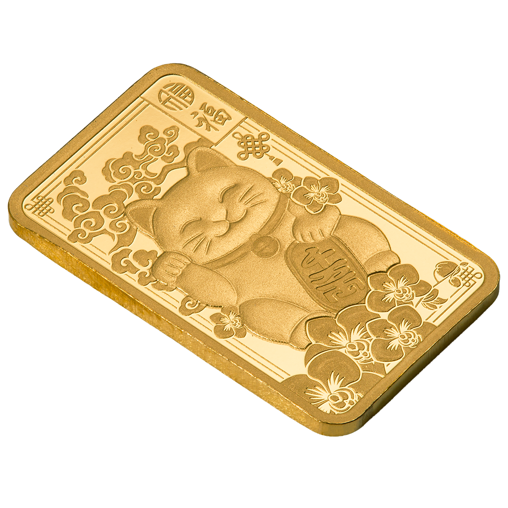 2.5g Gold Bar Lucky Cat | PAMP