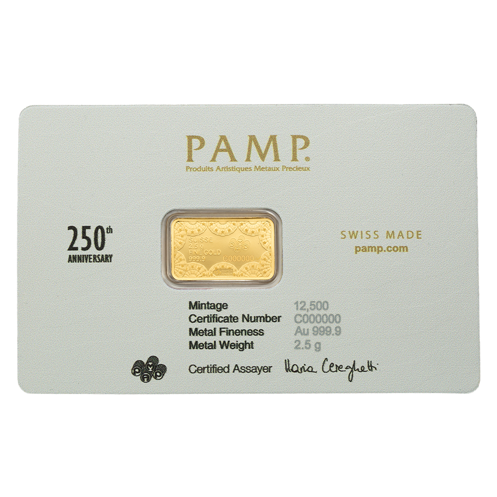 2.5g Gold bar 250th Anniversary of the United States | PAMP