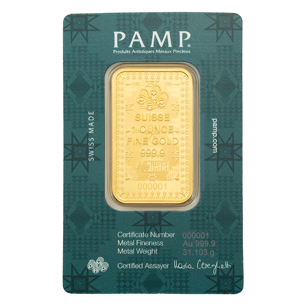 1oz Pure Gold Bar Reflections of Canada Rocky Mountain Cowboy | PAMP