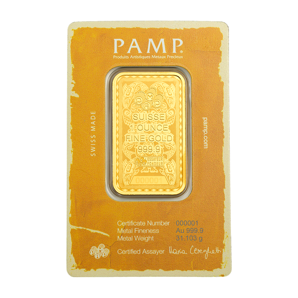1oz Pure Gold Bar Reflections of America West Coast Kayaker | PAMP