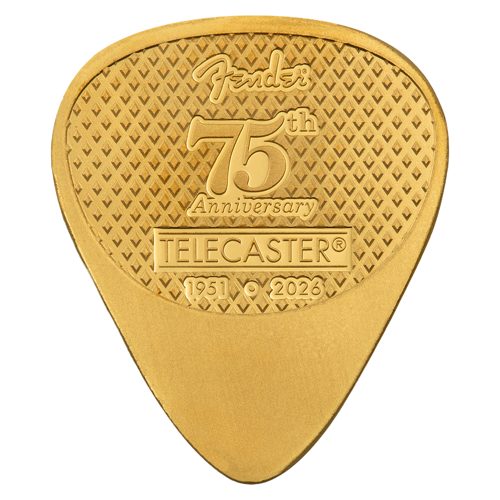 Fender® 75th Anniversary Stratocaster® 1oz Pure Silver Shaped Coin