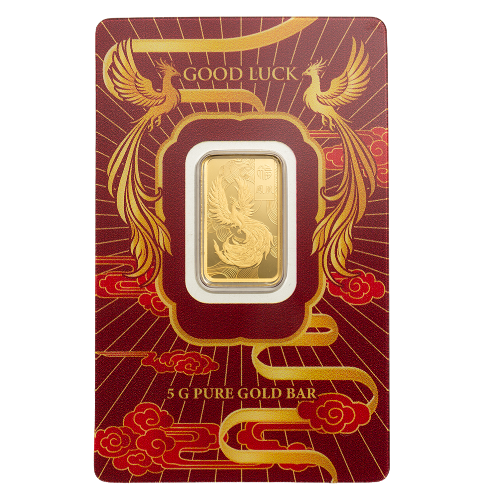 5g Pure Gold Bar Good Luck Phoenix | PAMP