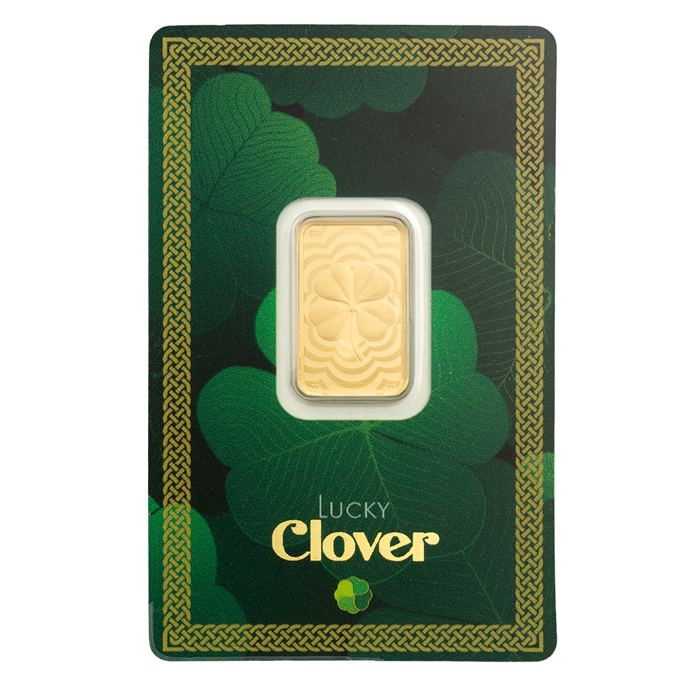 5g Gold Bar Lucky Charm Four-Leaf Clover | PAMP