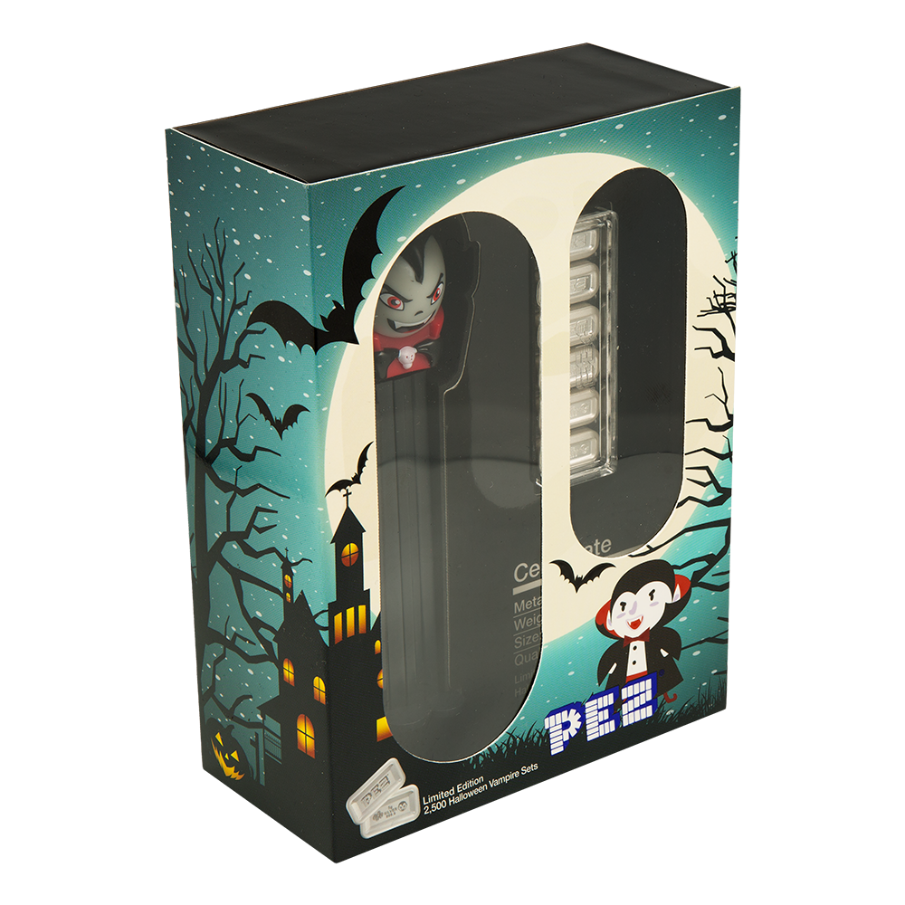 6x5g Pure Silver Wafers PEZ Vampire Gift Set | PAMP