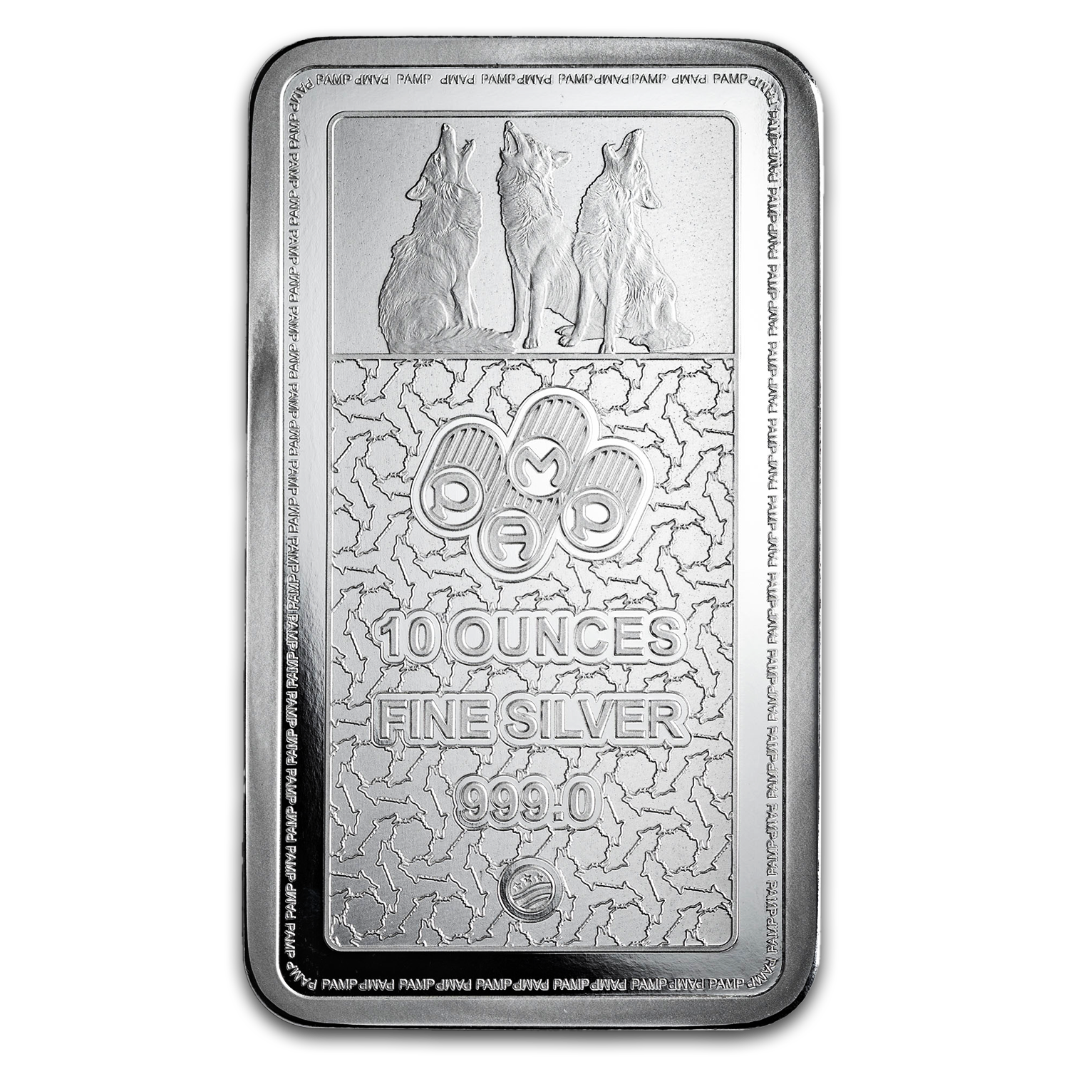 10oz Pure Silver Bar - PAMP Into the Wild Wolf | PAMP